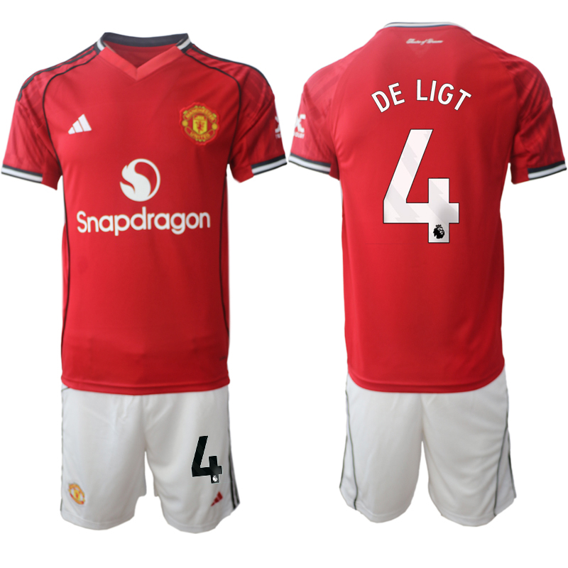 Men 2025-2026 Club Manchester United home Red #4 Soccer Jersey